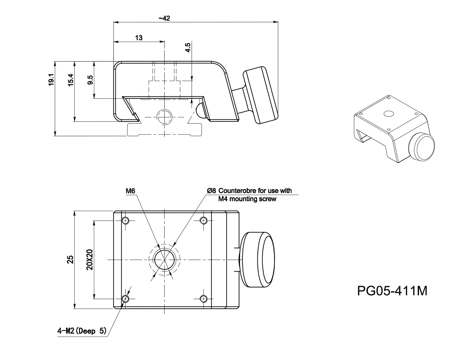 PG05 series 19mm guide rail, slide table