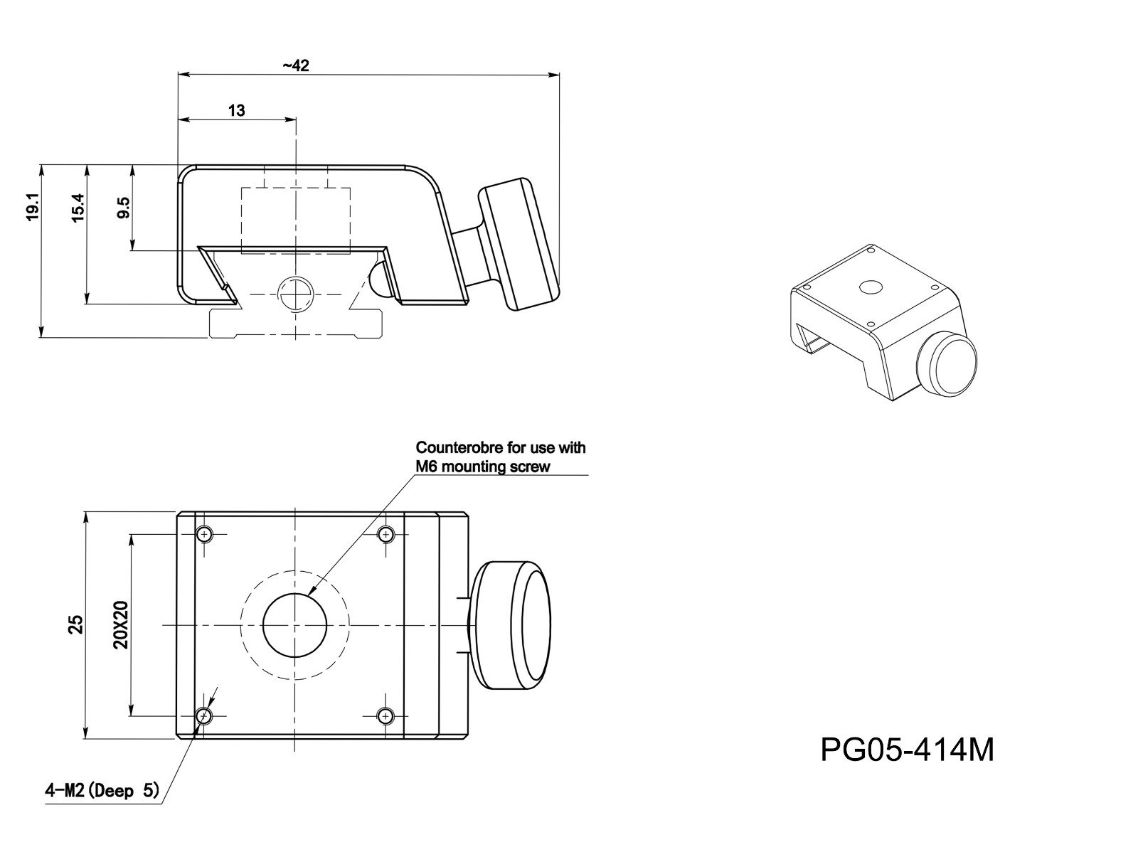 PG05 series 19mm guide rail, slide table