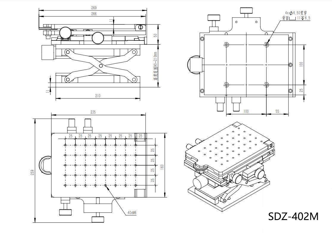 SDZ-402M Manual Four-dimensional Platform/Optical Experiment Adjustment Frame/Multidimensional Dimmable Fixture.