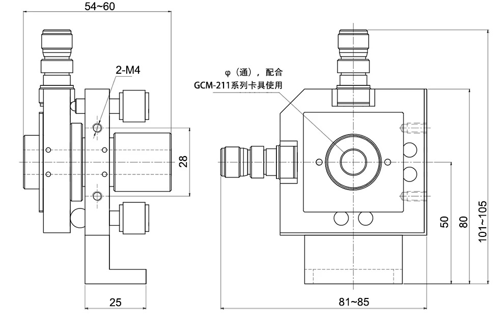 Precision optical fiber adjusting frame and clamp optical fiber outer diameter 400um GZ-200M teaching equipment