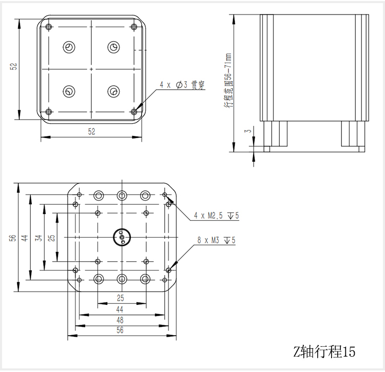 PT-XYZ5050 electric three-dimensional displacement platform lifting platform