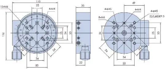 Combined Displacement Stage Manual Alignment Combined Table Pitching Stage Rotary Stage