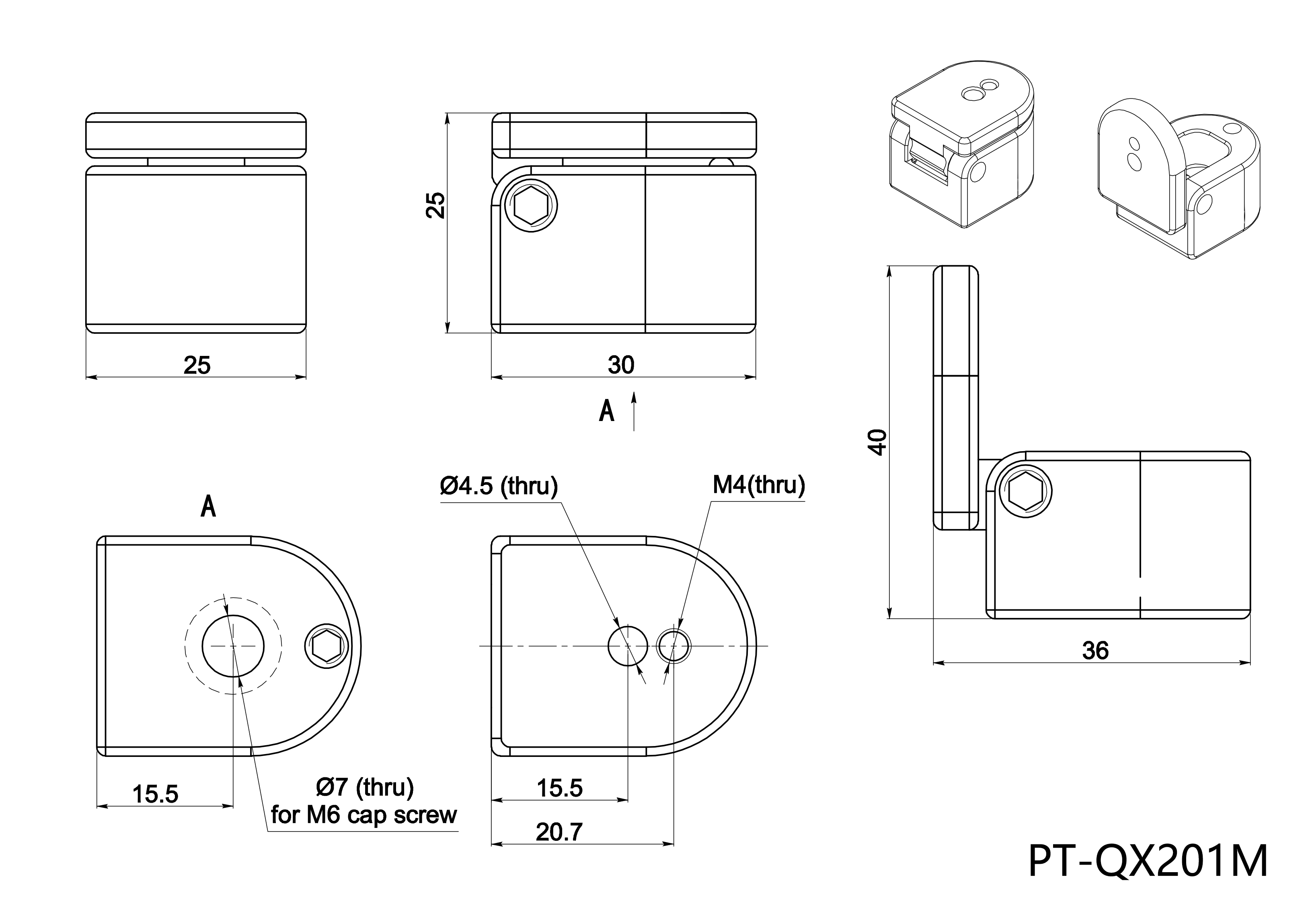 PT-QX201M Manual tilting table folding connector folding Angle 90°