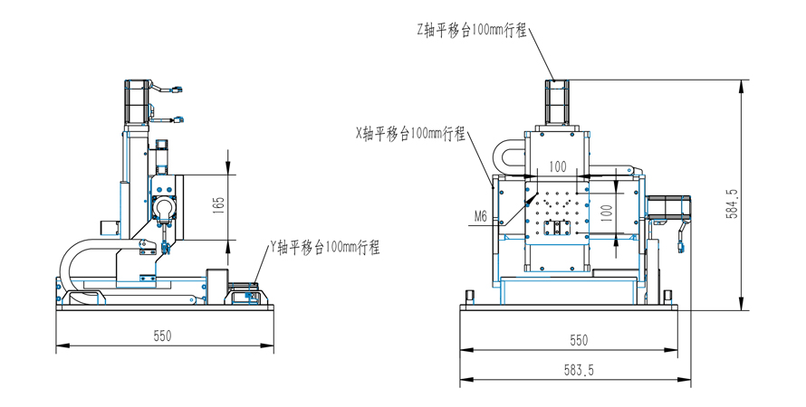 PT-DD100XYZ three-axis linkage displacement system XYZ stroke 100mm