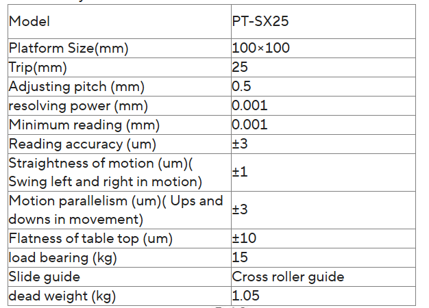 PT-SX25 Manual digital display platform Digital display micro sub head adjustment