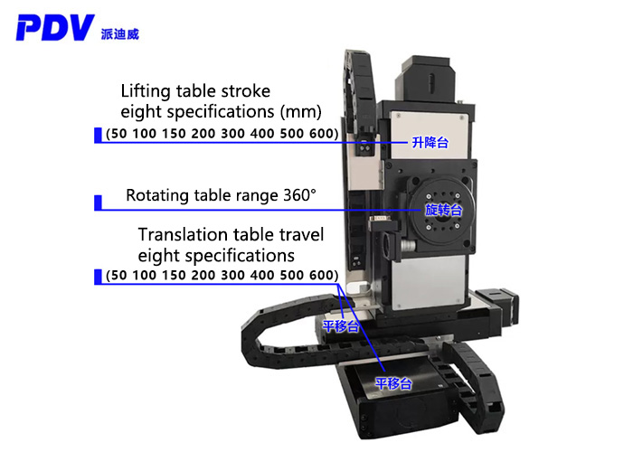 PT-GD150 (201) Four Axis Motorized Adjustment Stage Multi-dimensional Combined Mobile Platform
